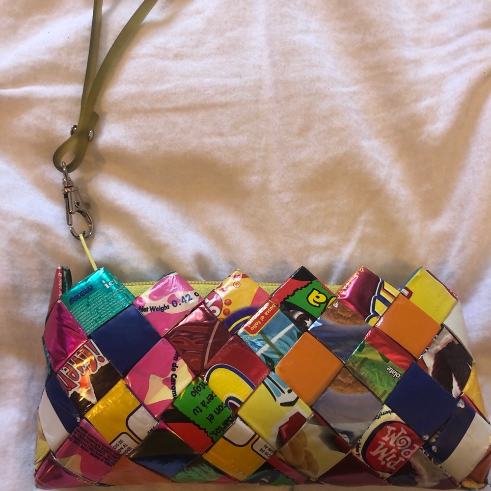 Wristlet made out of recycled wrappers